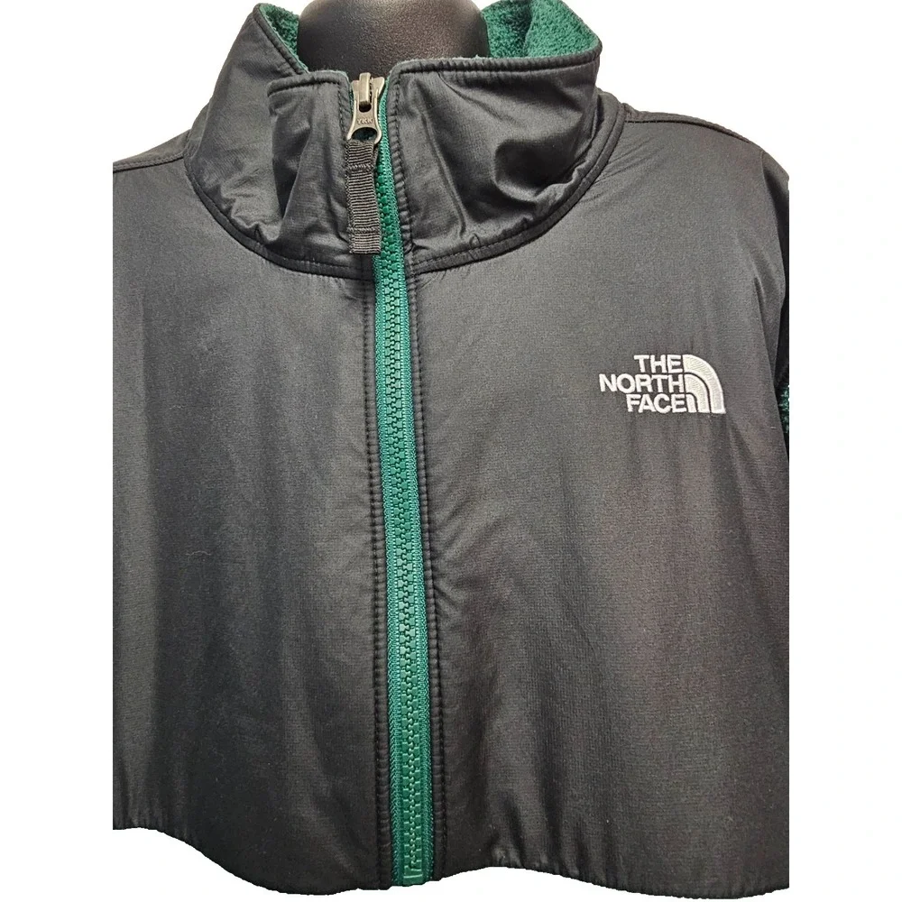 The North‎ Face 1/2 zip pullover green and black fleece jacket Youth XL (18-20)